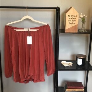 Green Envelope | Off the Shoulder Long Sleeve